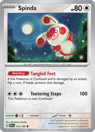 Spinda 151/182 - Reverse Holofoil SV04 Paradox Rift - Common