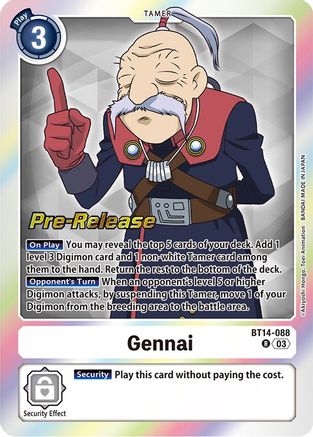 Gennai (BT14-088) - Blast Ace Pre-Release Cards Foil