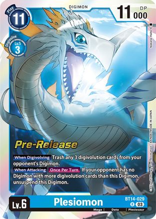 Plesiomon (BT14-029) - Blast Ace Pre-Release Cards Foil