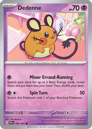 Dedenne 036/091 SV Paldean Fates - Common