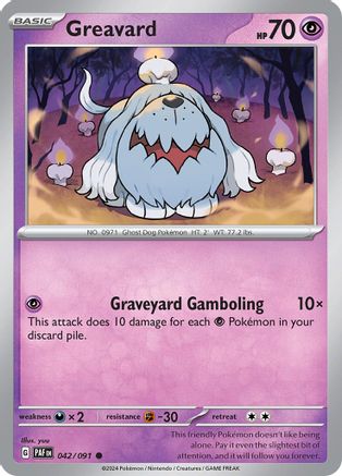 Greavard 042/091 - Reverse Holofoil SV Paldean Fates - Common