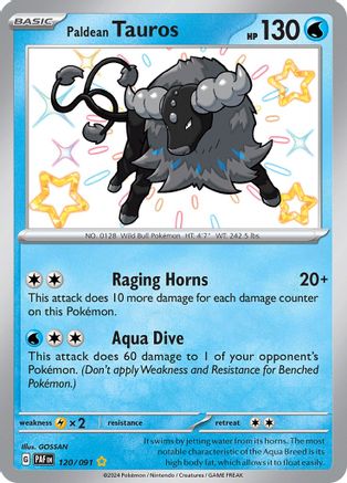 Paldean Tauros 120/091 - Holofoil SV Paldean Fates - Shiny Rare