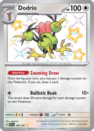 Dodrio 200/091 - Holofoil SV Paldean Fates - Shiny Rare