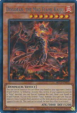 Dogoran, the Mad Flame Kaiju (Silver) (BLC1-EN033) - Battles of Legend: Chapter 1 1st Edition