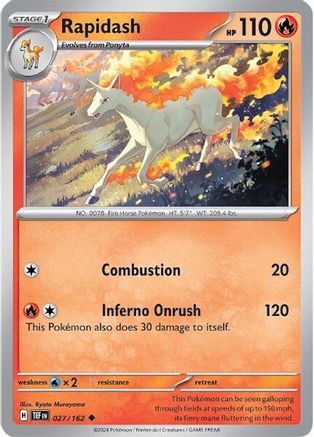 Rapidash 027/162 - Reverse Holofoil SV05 Temporal Forces - Uncommon