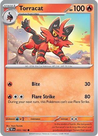 Torracat 033/162 - Reverse Holofoil SV05 Temporal Forces - Common