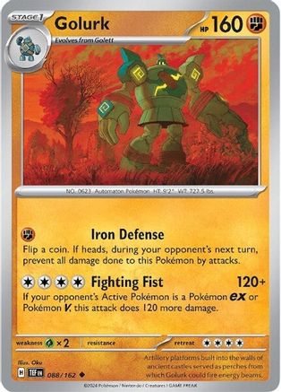 Golurk 088/162 - Reverse Holofoil SV05 Temporal Forces - Uncommon
