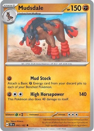 Mudsdale 092/162 - Reverse Holofoil SV05 Temporal Forces - Uncommon