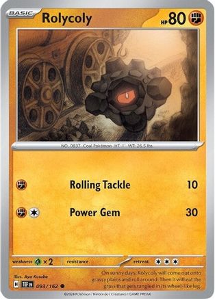 Rolycoly 093/162 - Reverse Holofoil SV05 Temporal Forces - Common