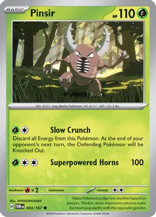 Pinsir 003/167 - Reverse Holofoil SV06 Twilight Masquerade - Common