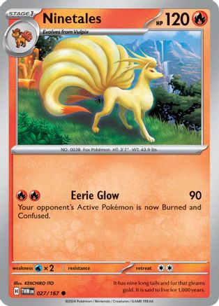 Ninetales 027/167 - Reverse Holofoil SV06 Twilight Masquerade - Common