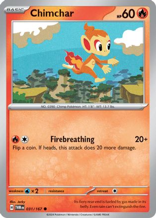 Chimchar 031/167 - Reverse Holofoil SV06 Twilight Masquerade - Common