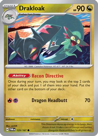 Drakloak 129/167 - Reverse Holofoil SV06 Twilight Masquerade - Common