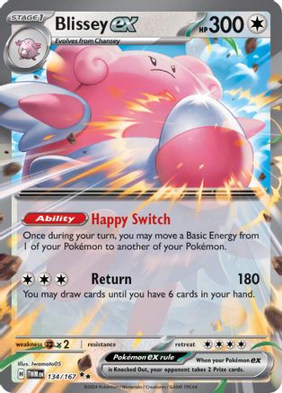 Blissey ex 134/167 - Holofoil SV06 Twilight Masquerade - Double Rare