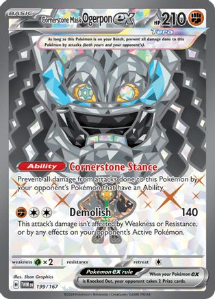 Cornerstone Mask Ogerpon ex 199/167 - Holofoil SV06 Twilight Masquerade - Ultra Rare
