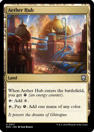Aether Hub (Ripple Foil) (M3C-317) - Modern Horizons 3 Commander Foil