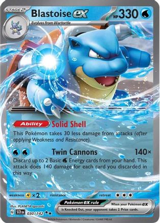 Blastoise ex 030/142 - Holofoil SV07 Stellar Crown - Double Rare