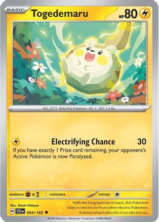 Togedemaru 054/142 - Reverse Holofoil SV07 Stellar Crown - Uncommon