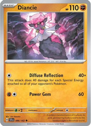 Diancie 086/142 - Reverse Holofoil SV07 Stellar Crown - Uncommon
