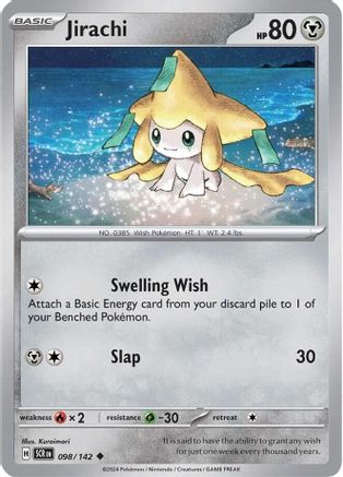 Jirachi 098/142 - Reverse Holofoil SV07 Stellar Crown - Uncommon