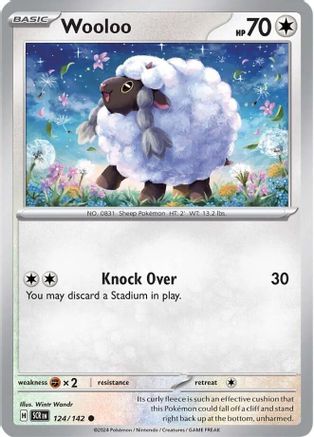 Wooloo 124/142 - Reverse Holofoil SV07 Stellar Crown - Common