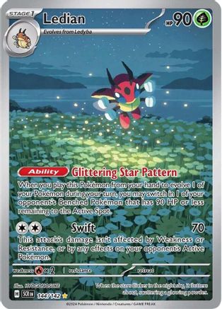 Ledian 144/142 - Holofoil SV07 Stellar Crown - Illustration Rare