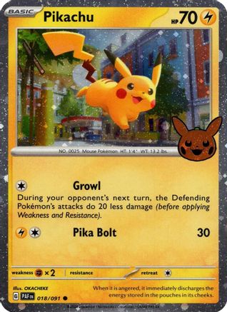 Pikachu 018/091 - Holofoil Trick or Trade BOOster Bundle 2024 - Holo Rare