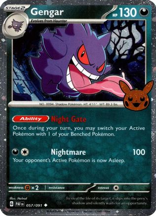 Gengar (Cosmos Holo) 057/091 - Holofoil Trick or Trade BOOster Bundle 2024 - Holo Rare