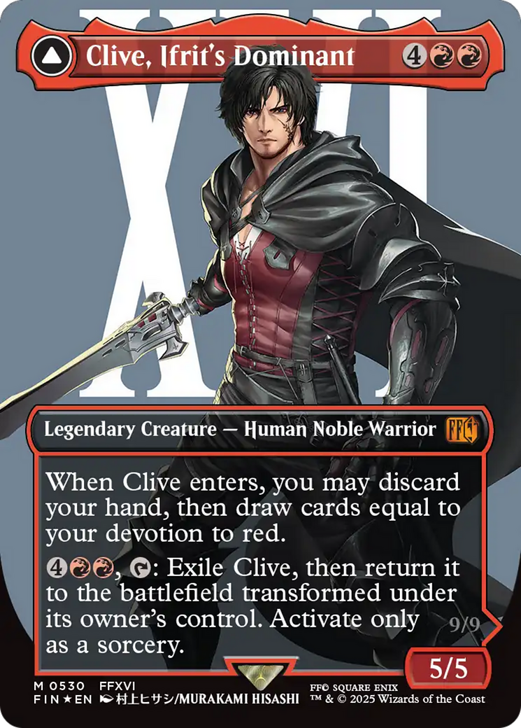 Clive, Ifrit's Dominant (Borderless) (Surge Foil) (FIN-530) - FINAL FANTASY Foil