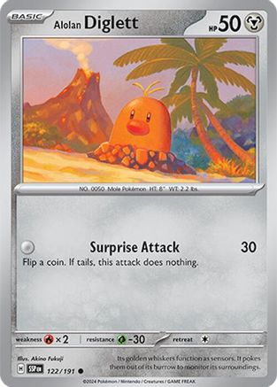 Alolan Diglett 122/191 - Reverse Holofoil SV08 Surging Sparks - Common