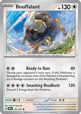 Bouffalant 151/191 SV08 Surging Sparks - Common