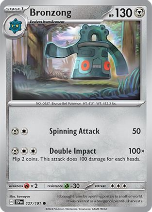 Bronzong 127/191 - Reverse Holofoil SV08 Surging Sparks - Common