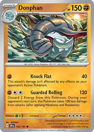 Donphan 103/191 - Reverse Holofoil SV08 Surging Sparks - Common