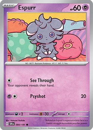 Espurr 084/191 - Reverse Holofoil SV08 Surging Sparks - Common