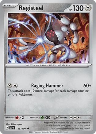 Registeel 125/191 - Reverse Holofoil SV08 Surging Sparks - Uncommon