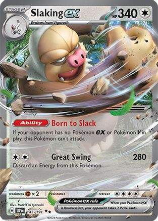 Slaking ex 147/191 - Holofoil SV08 Surging Sparks - Double Rare