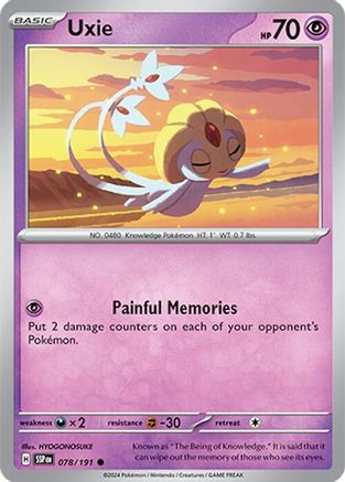 Uxie 078/191 - Reverse Holofoil SV08 Surging Sparks - Common