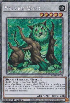 Naturia Beast (Platinum Secret Rare) (RA03-EN238) - Quarter Century Bonanza 1st Edition