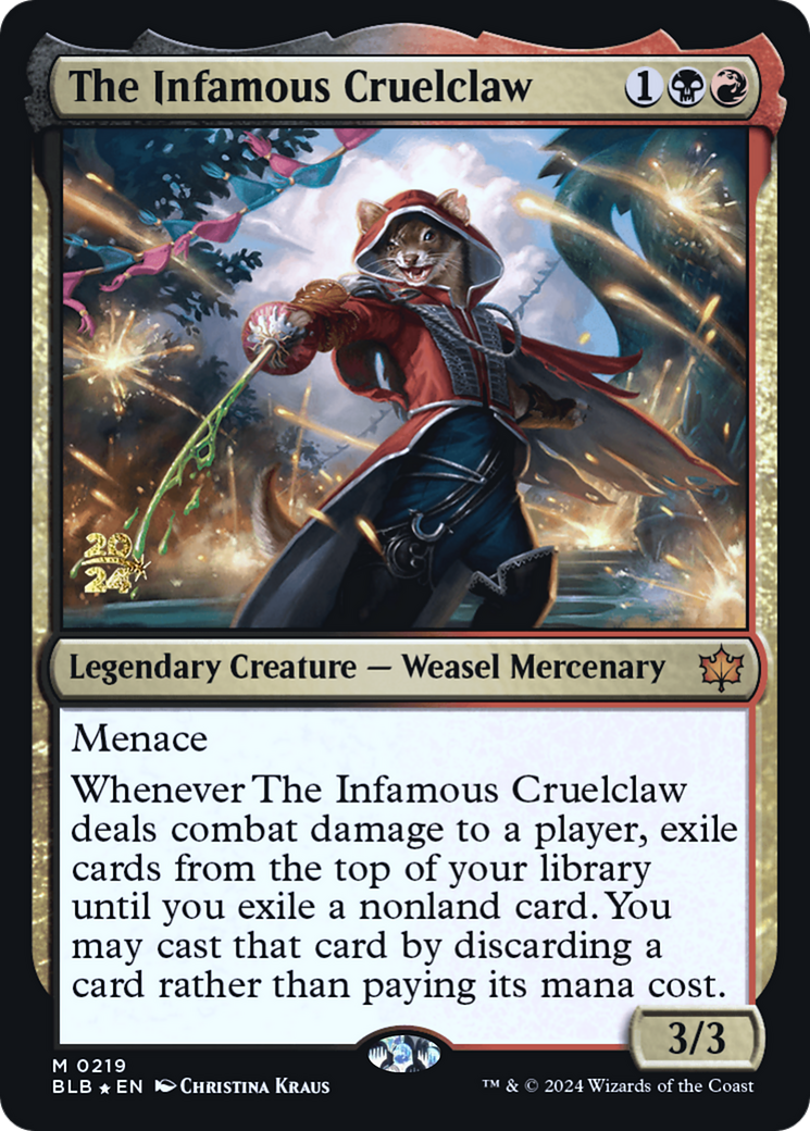 The Infamous Cruelclaw (PRE-219S) - Bloomburrow Promos Foil