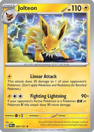 Jolteon 029/131 - Reverse Holofoil SV Prismatic Evolutions - Rare
