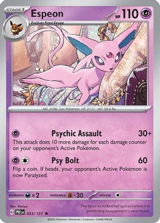 Espeon 033/131 - Holofoil SV Prismatic Evolutions - Rare