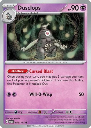 Dusclops 036/131 - Reverse Holofoil SV Prismatic Evolutions - Common