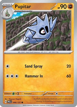 Pupitar 048/131 - Reverse Holofoil SV Prismatic Evolutions - Common