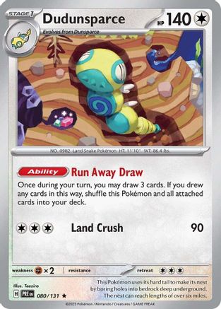 Dudunsparce 080/131 - Reverse Holofoil SV Prismatic Evolutions - Rare