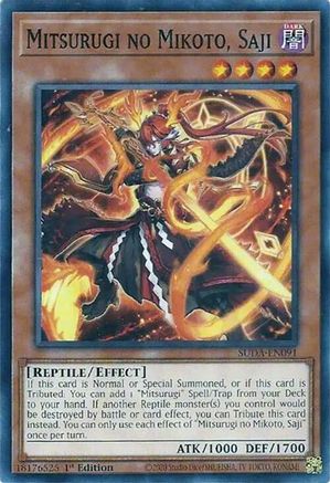 Mitsurugi no Mikoto, Saji (SUDA-EN091) - Supreme Darkness 1st Edition