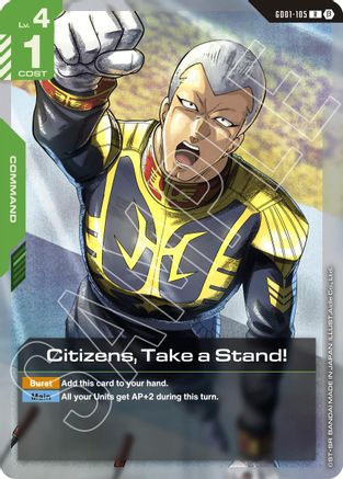 Citizens, Take a Stand! (GD01-105) - Edition Beta Holofoil