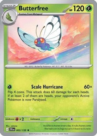 Butterfree 003/159 - Reverse Holofoil SV09 Journey Together - Rare