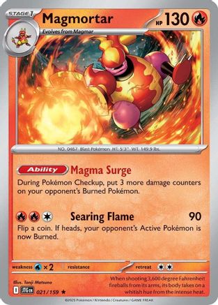 Magmortar 021/159 - Holofoil SV09 Journey Together - Rare