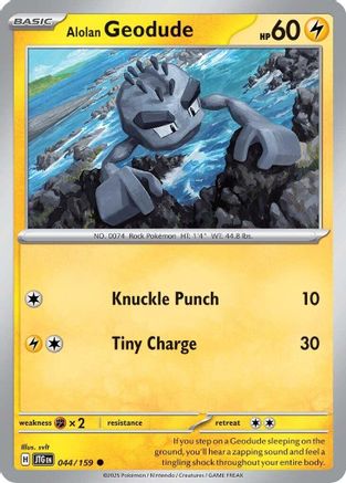 Alolan Geodude 044/159 - Reverse Holofoil SV09 Journey Together - Common