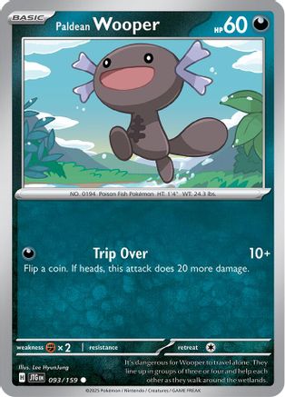 Paldean Wooper 093/159 - Reverse Holofoil SV09 Journey Together - Common